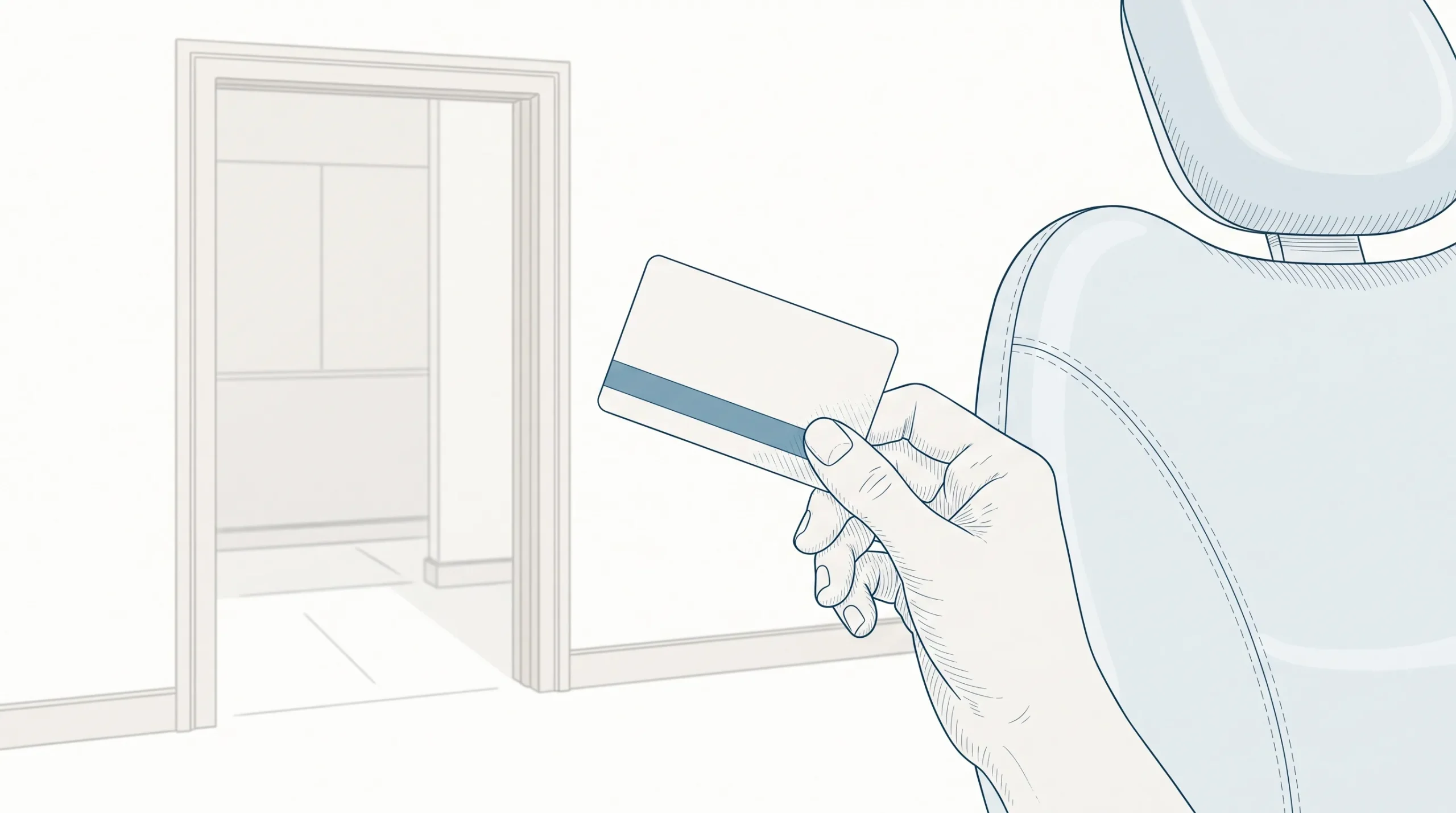 An adult holds a plain Medicare card beside a dental chair while considering the cost of adult dental care.